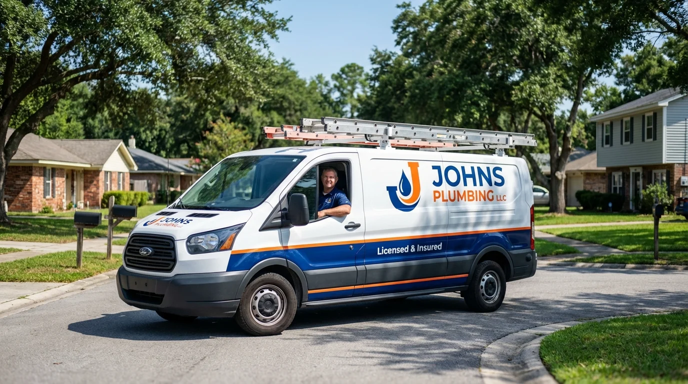 Johns Plumbing LLC service van in Soda Springs, ID