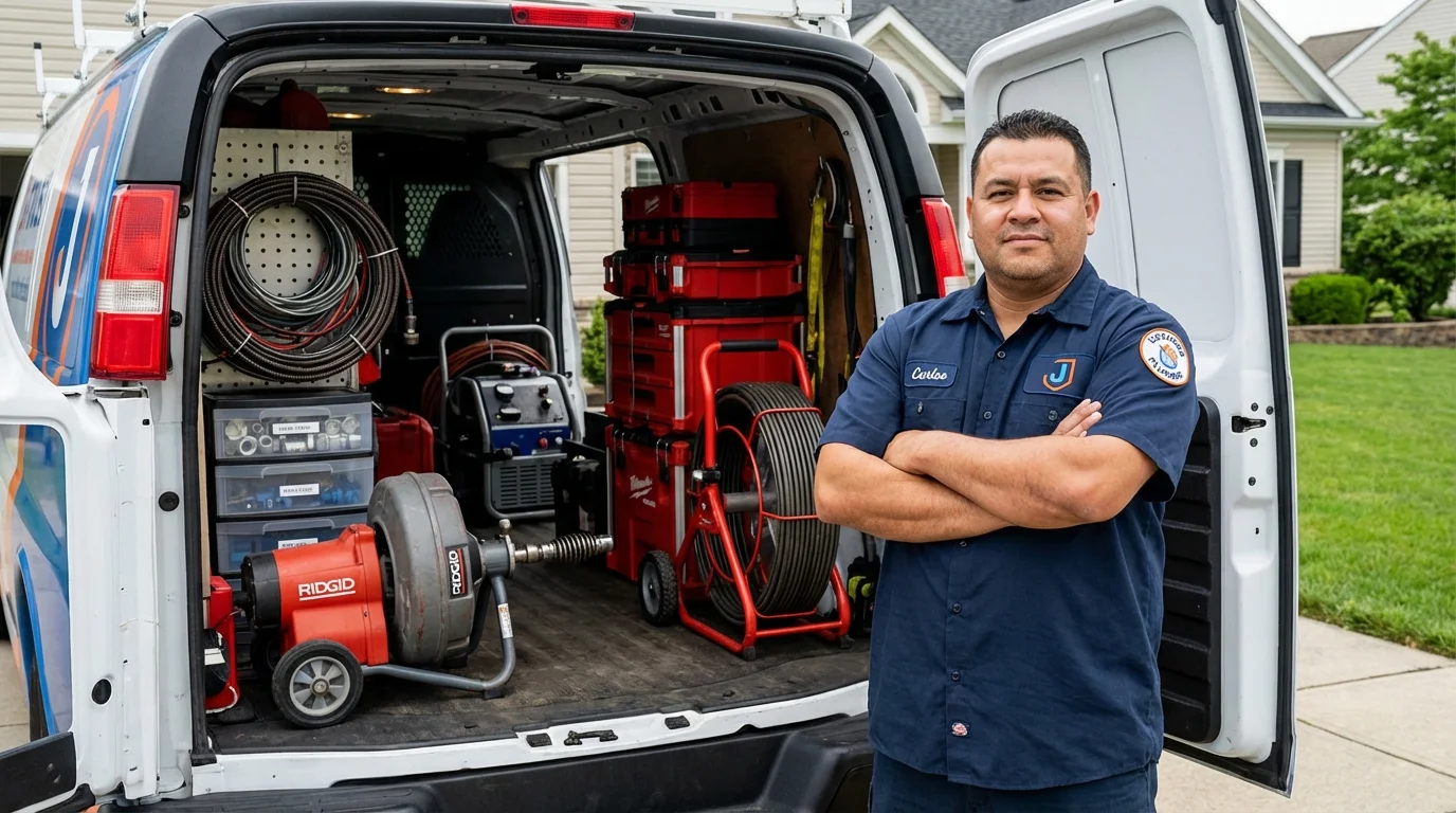Professional drain cleaning equipment and Johns Plumbing LLC plumber in Soda Springs