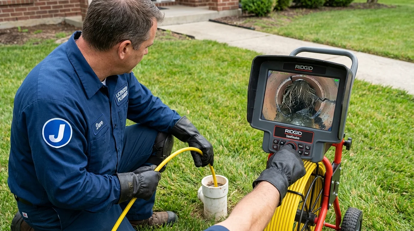 Sewer camera inspection being performed by Johns Plumbing LLC in Soda Springs