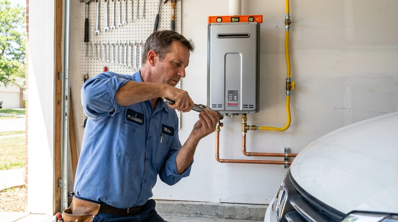 Tankless water heater installation by a Johns Plumbing LLC plumber in Soda Springs